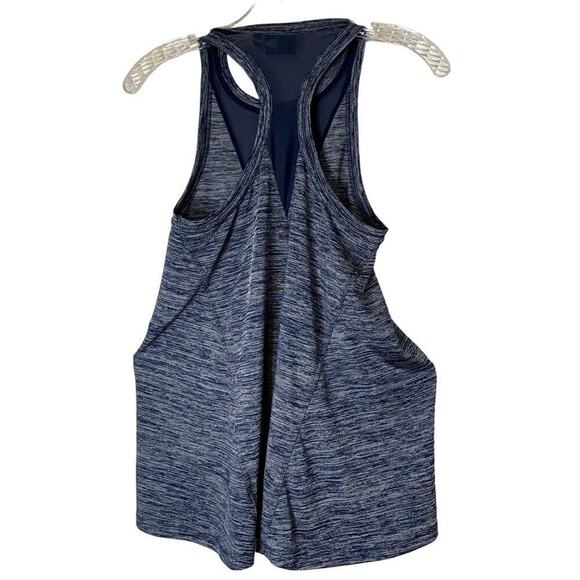 Athleta Utopia Heather Blue Cutouts Mesh Tank top Size XXS - Picture 3 of 5